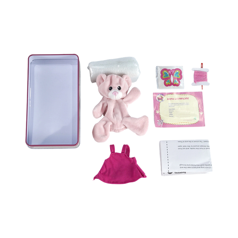 Розовый плюшевый медведь DIY Craft Kit с платьем и украшениями